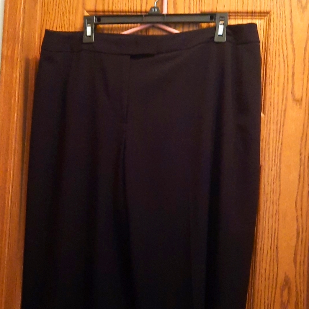 Ladies Anne Klein Dressy Black Pants Size 14, Faux Back Pockets, No Side Pockets